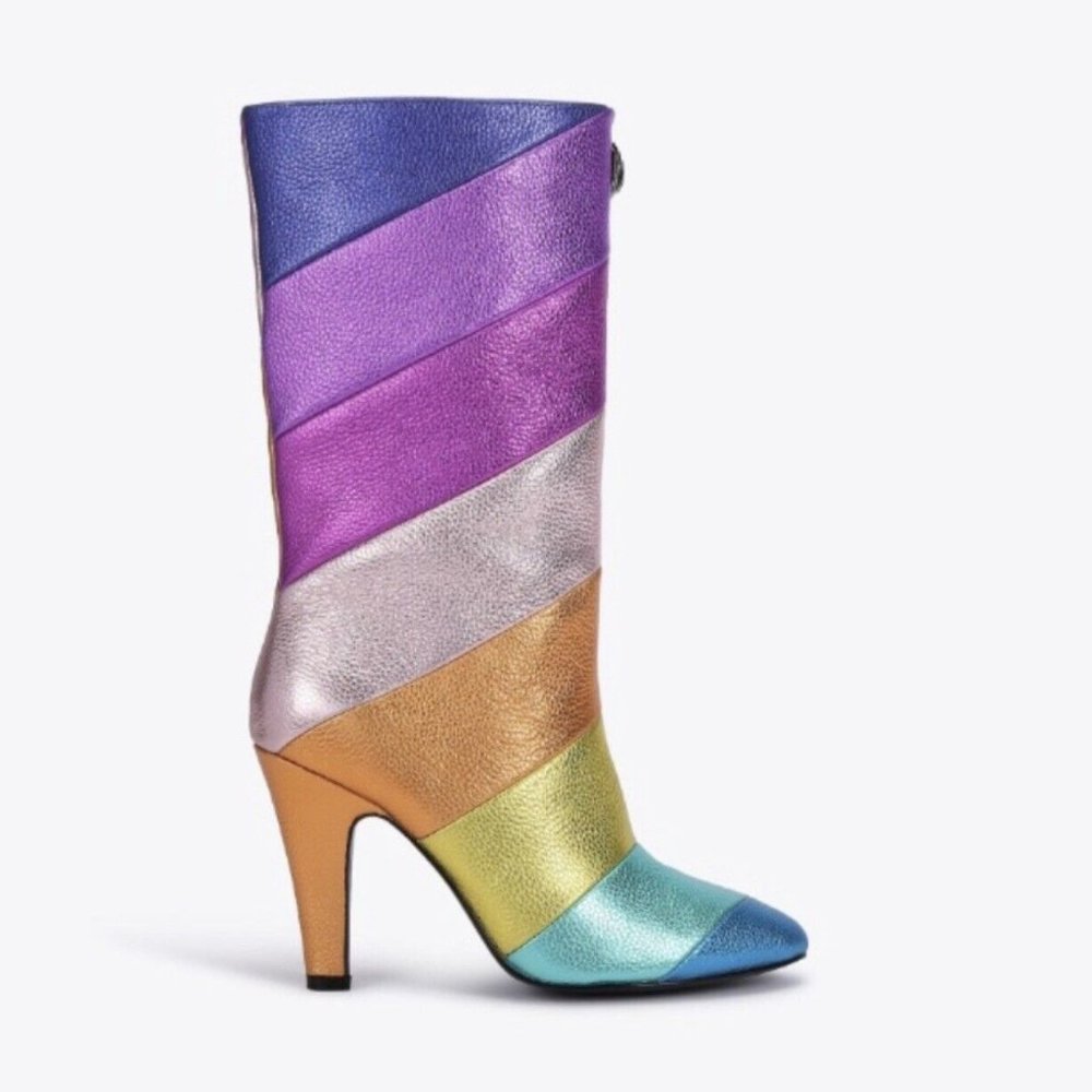 Kurt Geiger Kensington Rainbow Pride Leather Pull On Boots NEW EU 41 - US 10